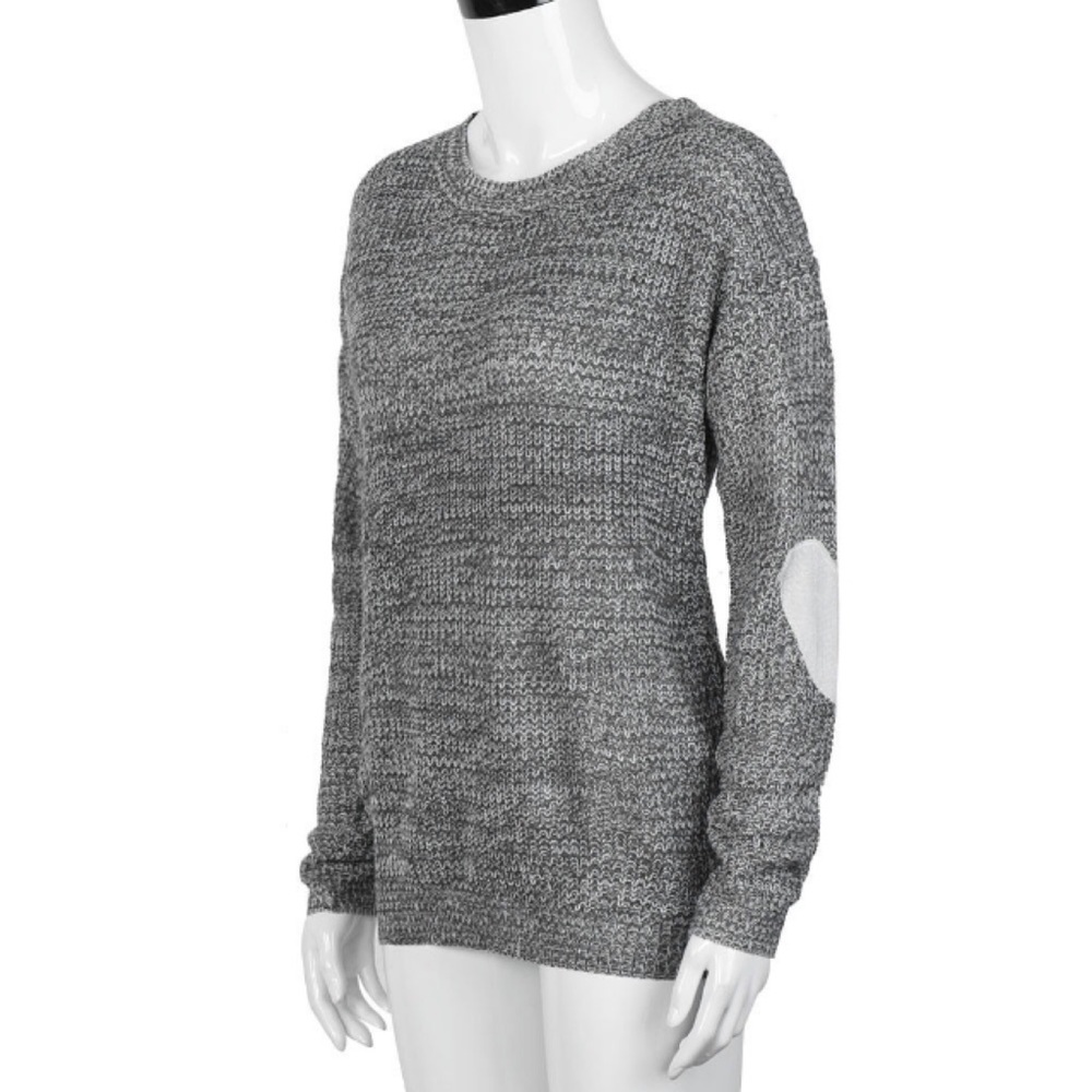 Heart Patch Chunky Knit Pullover Sweater - Picture 4 of 7